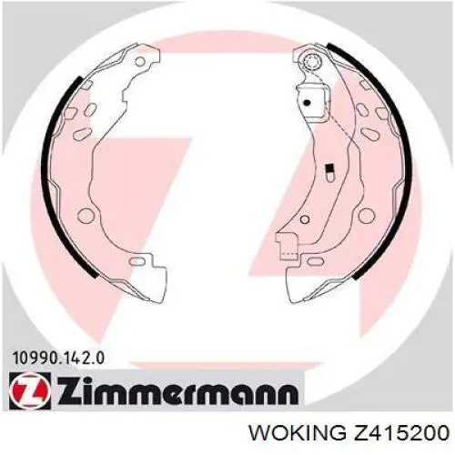 Zapatas de frenos de tambor traseras Z415200 Woking