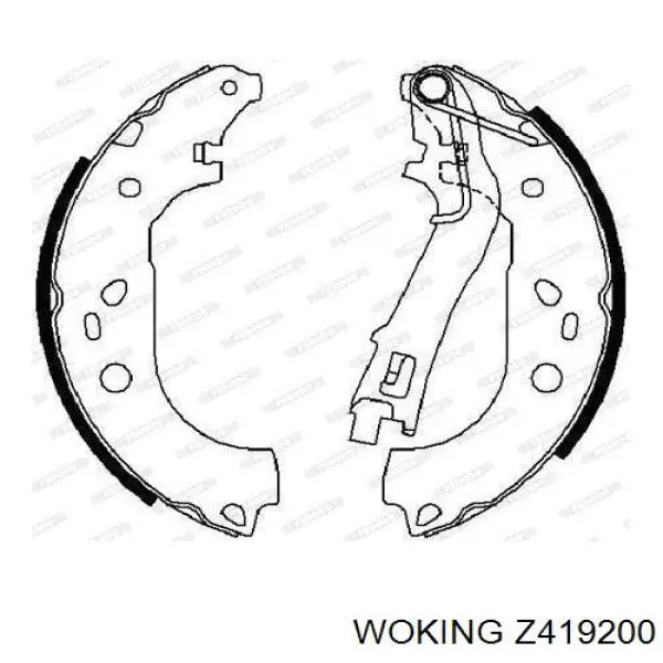Купить Z419200 Woking Задние барабанные тормозные колодки