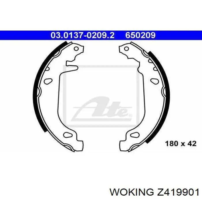 Барабанные колодки Woking Z419901