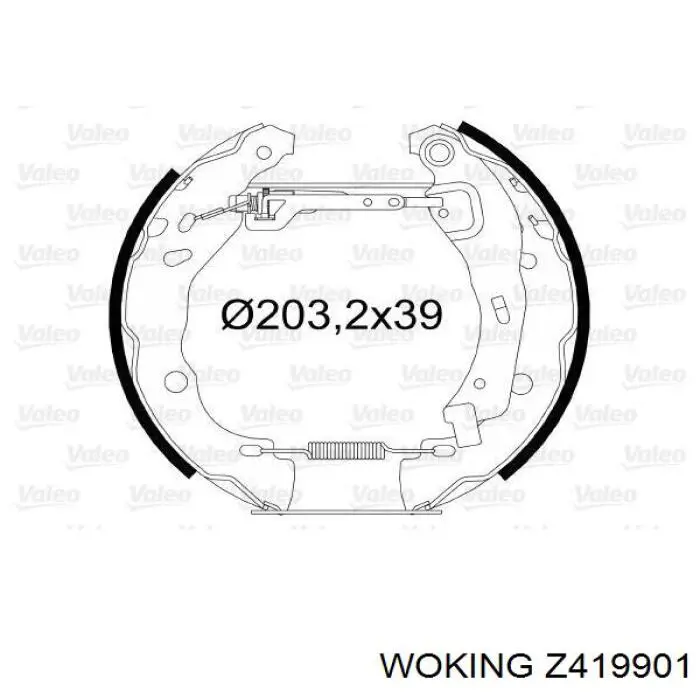 Z419901 Woking Барабанные тормозные колодки