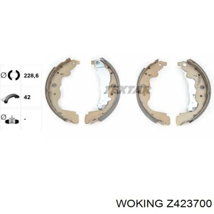 Купить Z423700 Woking Задние барабанные тормозные колодки