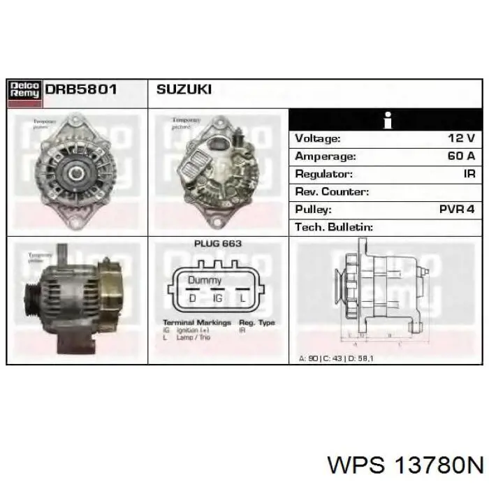 Генератор 13780N WPS