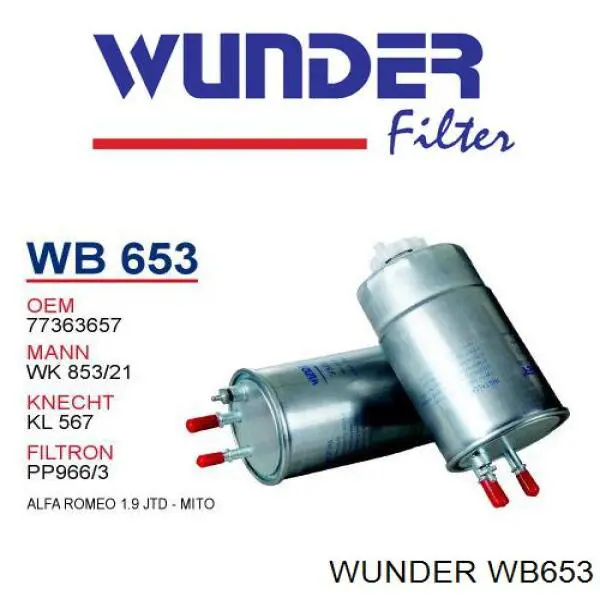 WB653 Wunder filtro de combustível
