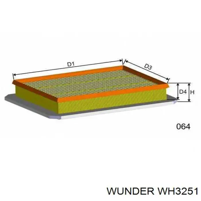 WH3251 Wunder Воздушный фильтр двигателя