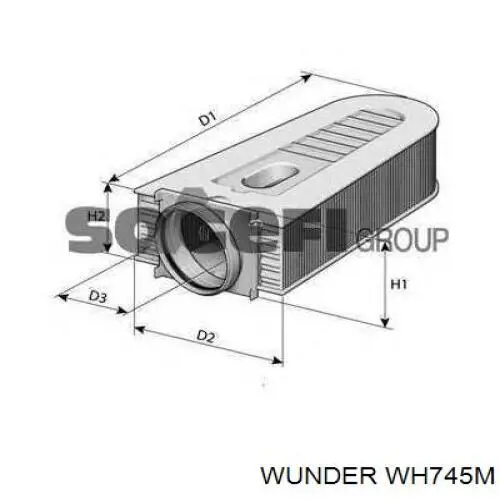 Элемент воздушного фильтра Wunder WH745M цена, от 24.56 USD