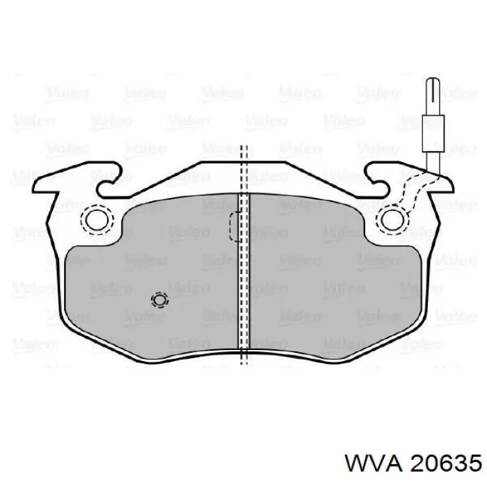 Передние тормозные колодки 20635 WVA