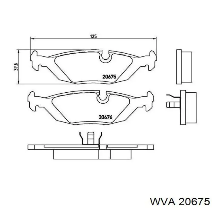 Колодки тормозные задние дисковые WVA 20675
