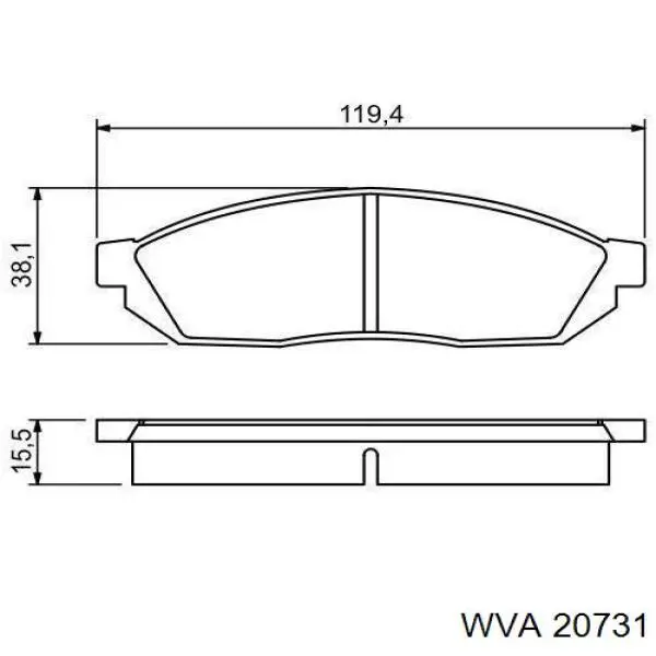 Передние тормозные колодки 20731 WVA