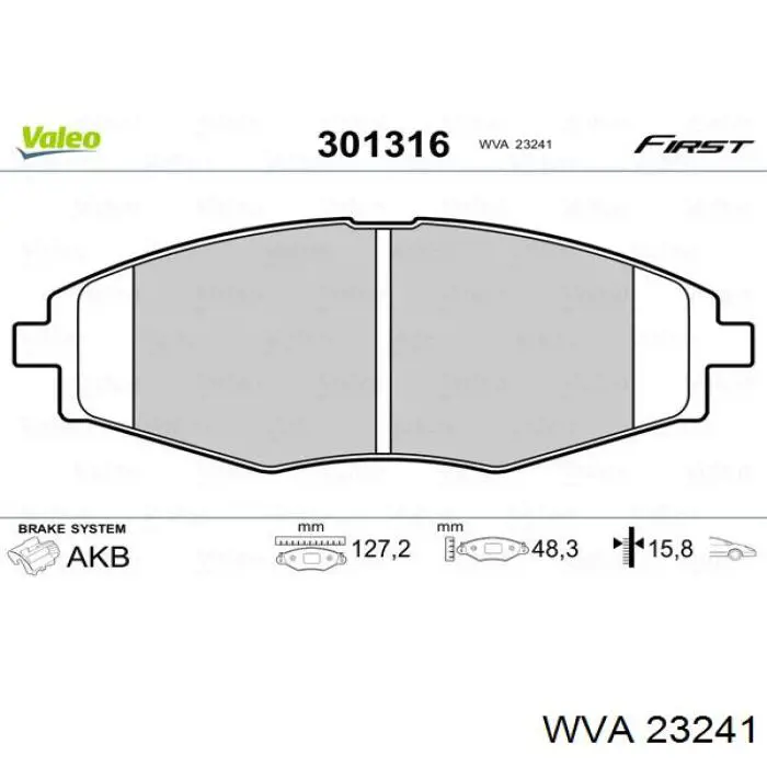 Колодки тормозные передние дисковые WVA 23241
