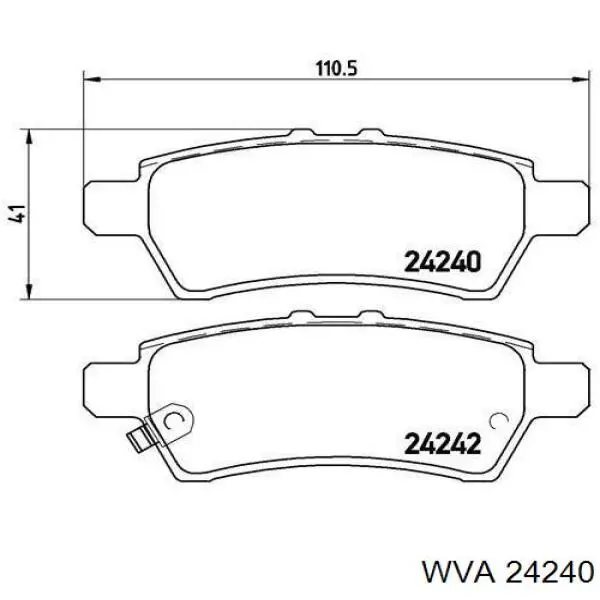 Колодки тормозные задние дисковые WVA 24240