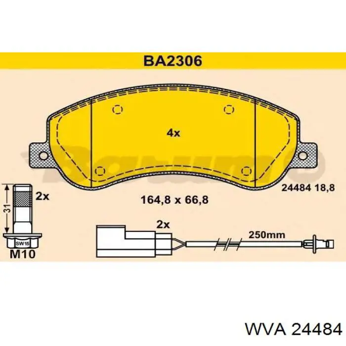 24484 WVA Колодки передние