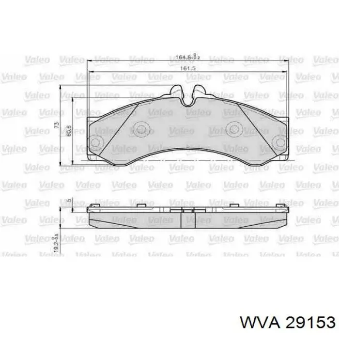 Колодки тормозные передние дисковые WVA 29153