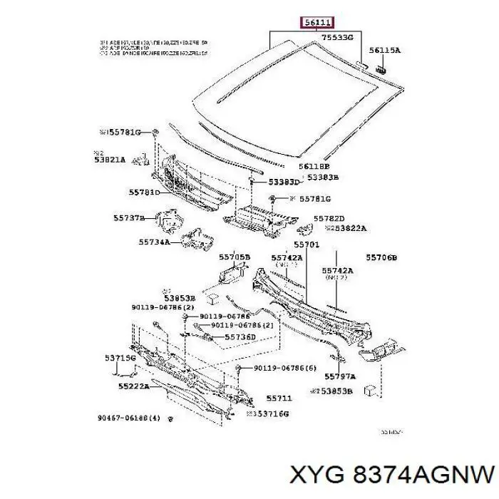 Лобовое стекло GS7016D11 XYG