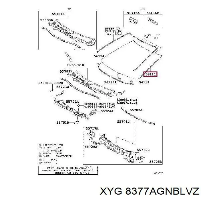 Стекло лобовое Toyota 5610106170 цена, от 50.67 USD
