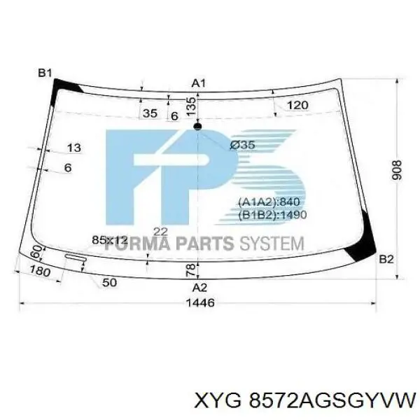 Лобовое стекло 8572AGSGYVW XYG