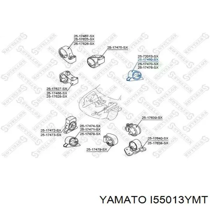 Купить I55013YMT Yamato Гидроопора двигателя задняя