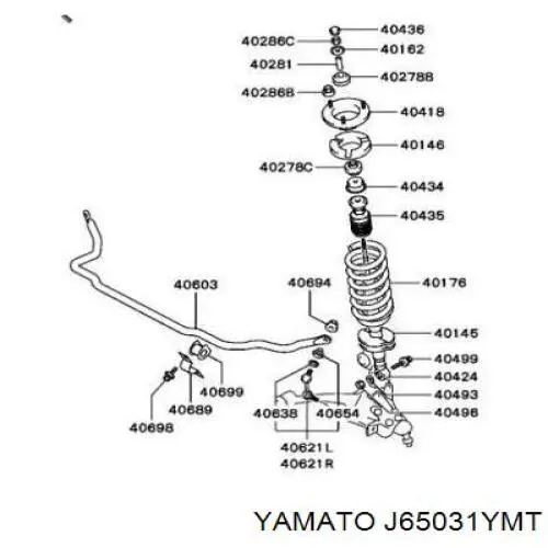 Купить J65031YMT Yamato Солдатик стабилизатора, переднего, правый