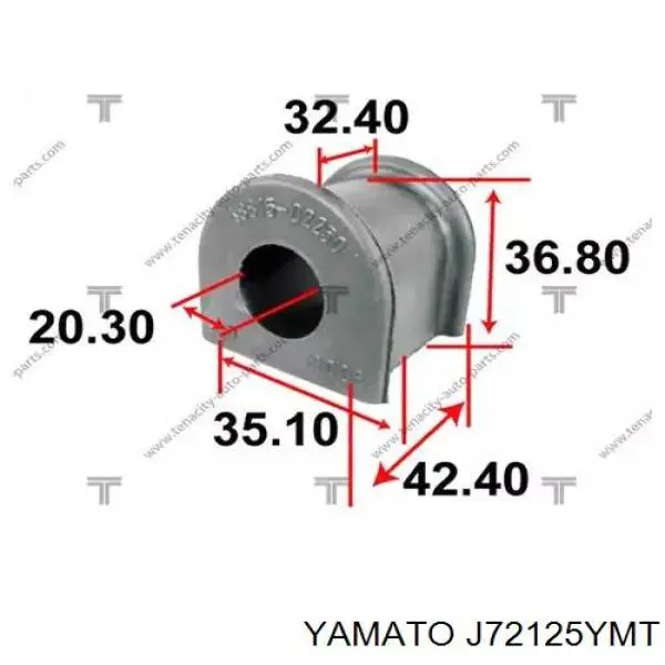 Втулка стабилизатора переднего J72125YMT Yamato
