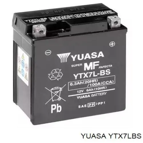 Аккумулятор Yuasa Maintenance Free 6 А/ч 12 В YTX7LBS