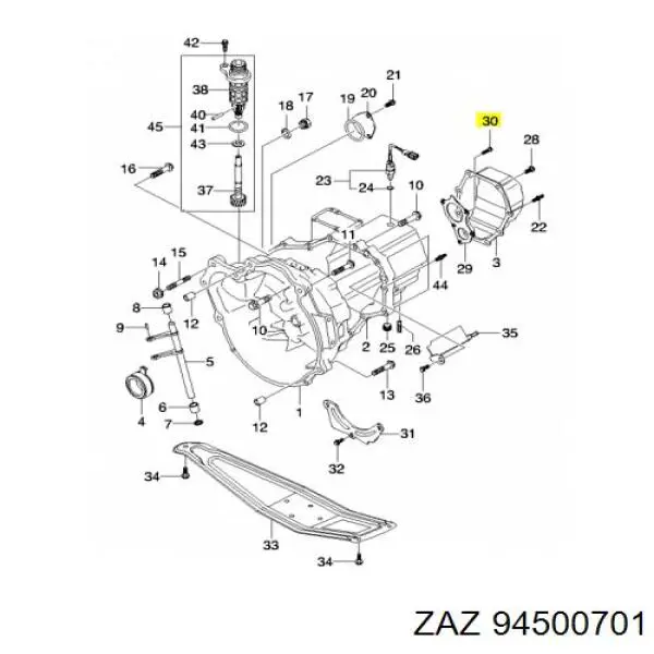 Болт кронштейна подушки двигателя ZAZ 94500701 цена, от 0.42 USD