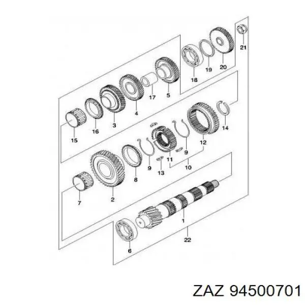 Болт кронштейна подушки двигателя ZAZ 94500701
