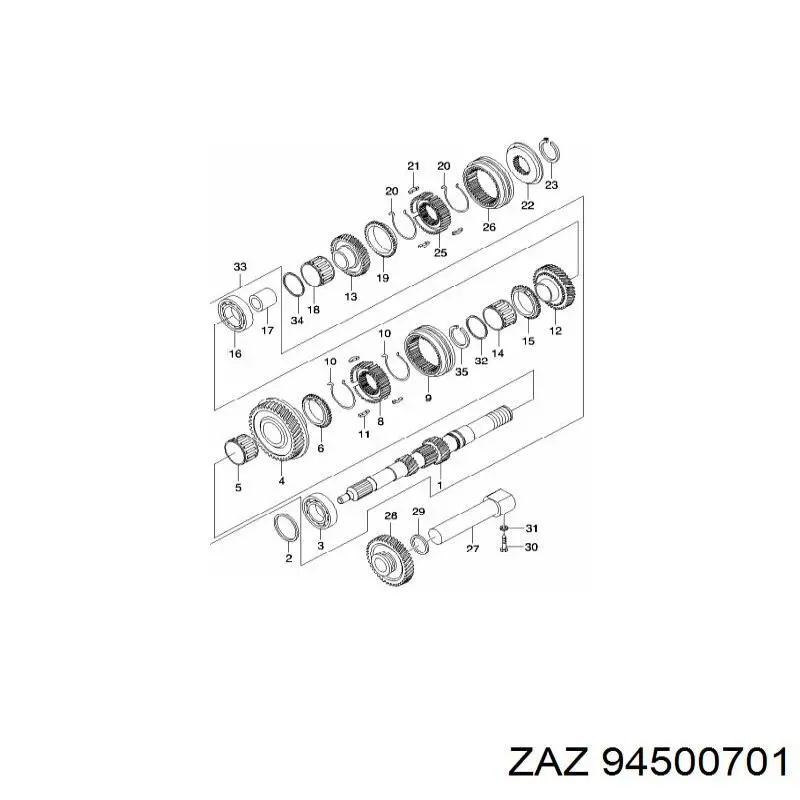 Болт кронштейна подушки двигателя 94500701 ZAZ