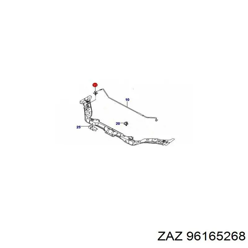 Купить TF69Y08407268 ZAZ Фиксатор упора капота