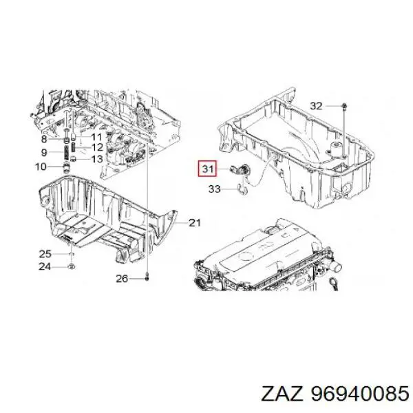Датчик температуры масла двигателя Opel 96940085 цена, от 18.46 USD
