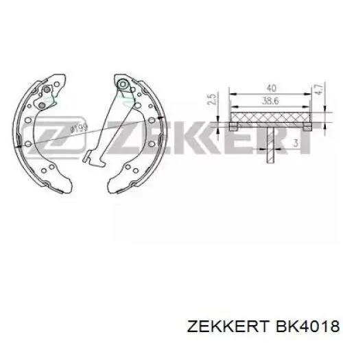 BK4018 Zekkert sapatas do freio traseiras de tambor