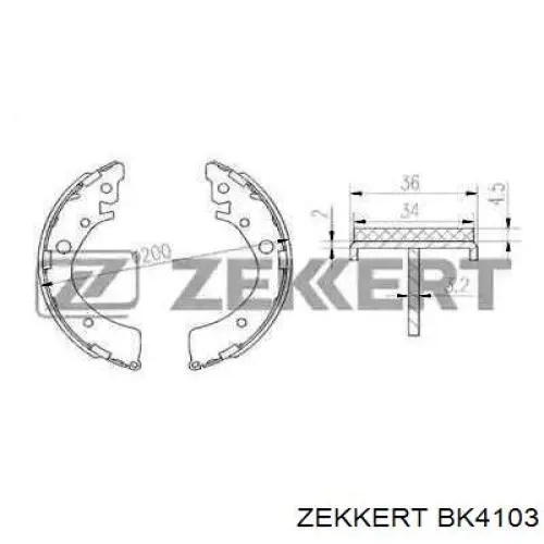 BK4103 Zekkert колодки тормозные задние барабанные