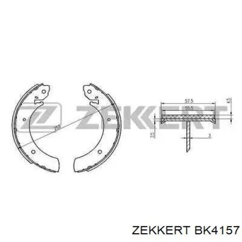 BK4157 Zekkert колодки тормозные задние барабанные