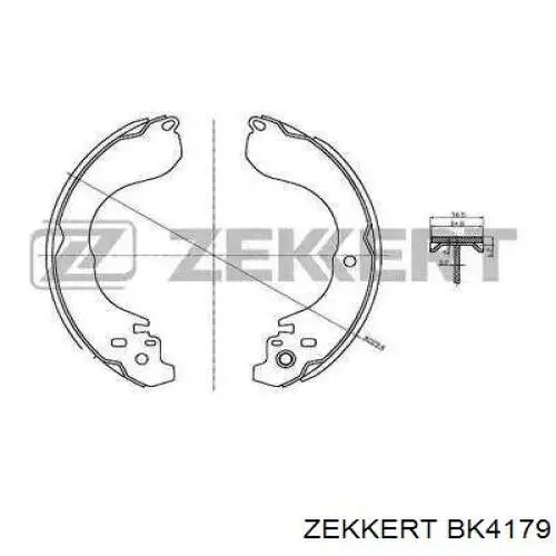 Задние барабанные колодки BK4179 Zekkert