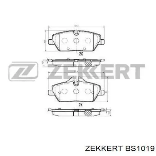 BS1019 Zekkert колодки тормозные передние дисковые
