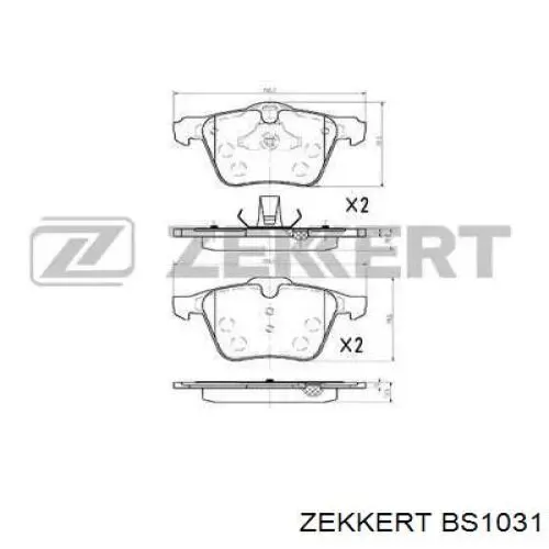 BS1031 Zekkert колодки тормозные передние дисковые