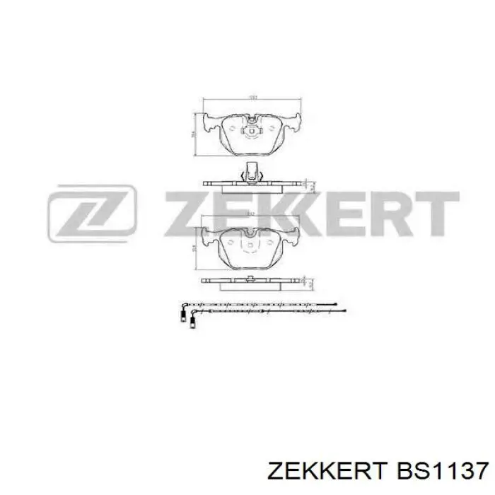 BS1137 Zekkert колодки тормозные задние дисковые