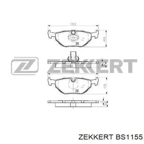 BS1155 Zekkert колодки тормозные задние дисковые