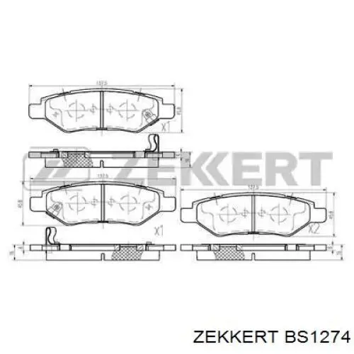 BS1274 Zekkert колодки тормозные задние дисковые