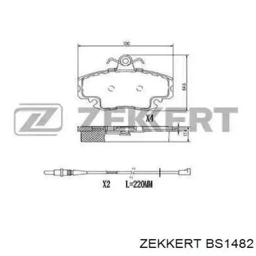 BS1482 Zekkert колодки тормозные передние дисковые