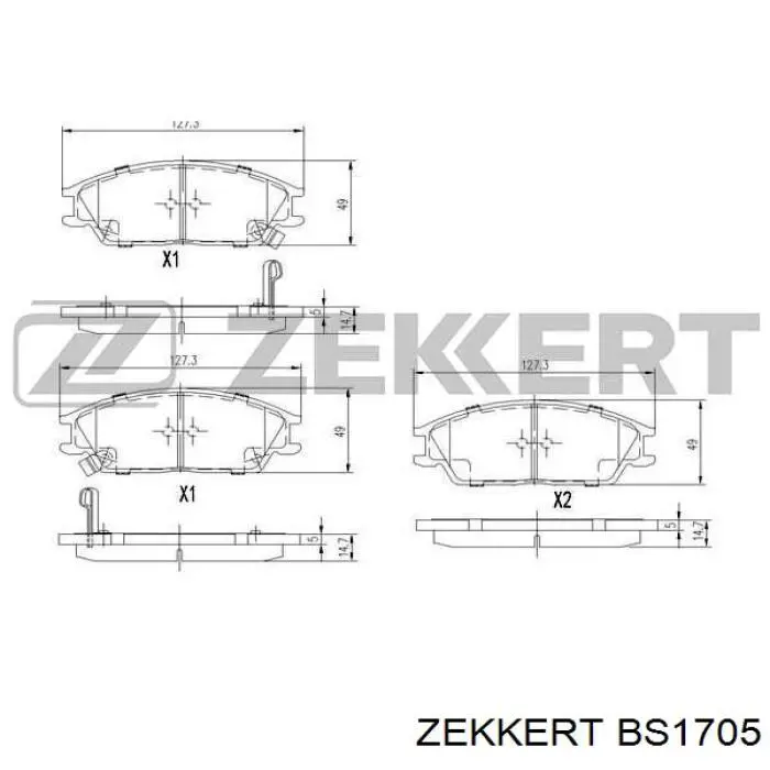 Передние тормозные колодки BS1705 Zekkert
