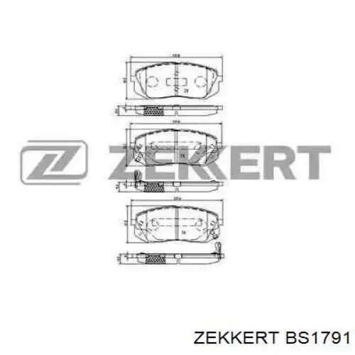 Передние тормозные колодки BS1791 Zekkert