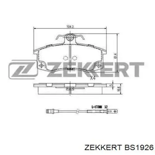 BS1926 Zekkert колодки тормозные передние дисковые