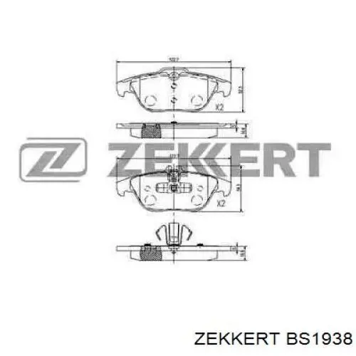 Задние тормозные колодки BS1938 Zekkert