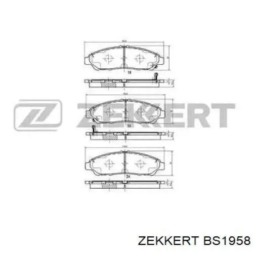 Передние тормозные колодки BS1958 Zekkert