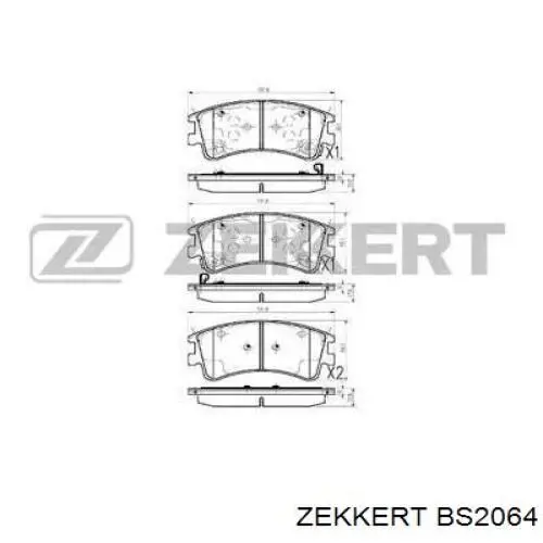 BS2064 Zekkert колодки тормозные передние дисковые