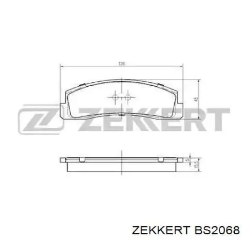 BS2068 Zekkert колодки тормозные передние дисковые