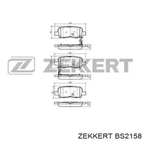 Задние тормозные колодки BS2158 Zekkert