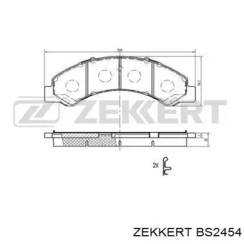 Передние тормозные колодки BS2454 Zekkert