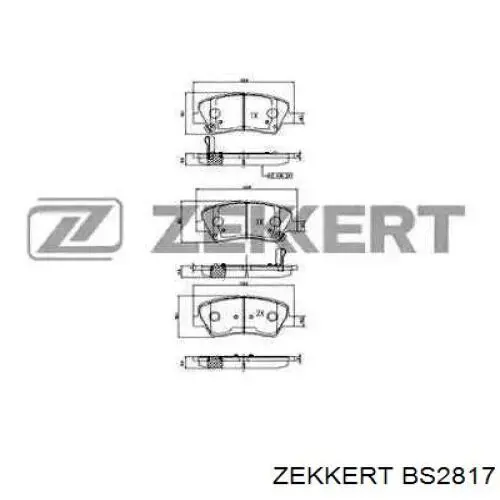 Передние тормозные колодки BS2817 Zekkert