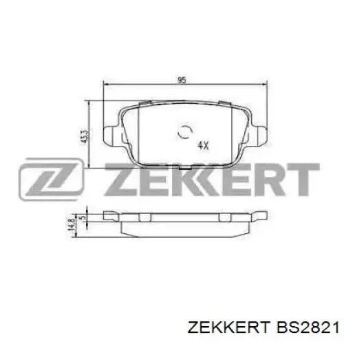 BS2821 Zekkert колодки тормозные задние дисковые