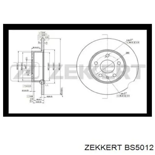 BS5012 Zekkert диск тормозной задний